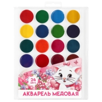 Акварель 24цв пластик, «Кошечка мари», европодвес Акварель 24цв пластик, «Кошечка мари», европодвес