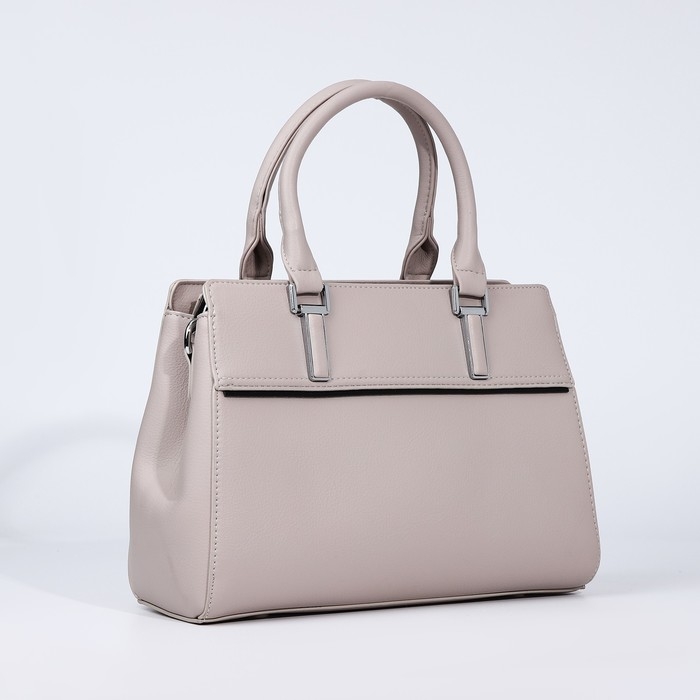 Сумка-тоут на молнии, наружный карман, цвет бежевый Сумка-тоут на молнии, наружный карман, цвет бежевый