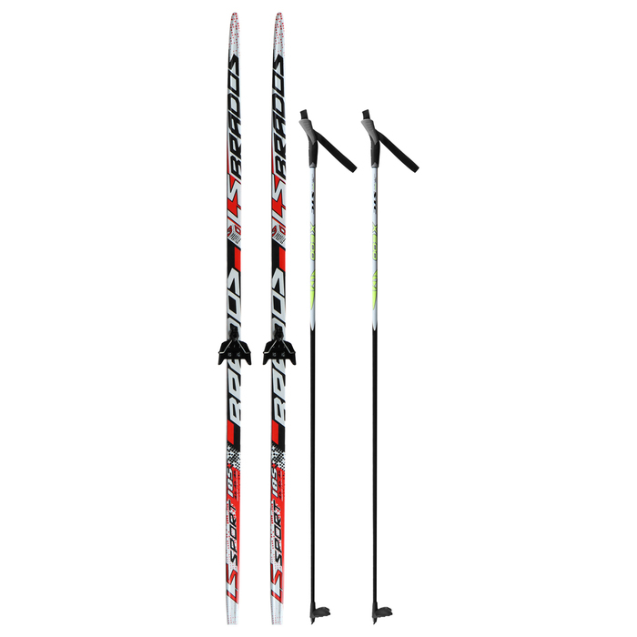 Комплект лыжный: пластиковые лыжи 185 см с насечкой, стеклопластиковые палки 145 см, крепления NN75 мм, цвета МИКС Комплект лыжный: пластиковые лыжи 185 см с насечкой, стеклопластиковые палки 145 см, крепления NN75 мм, цвета МИКС