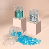 Блёстки для декора ногтей &laquo;Морское сияние&raquo;, крупные/мелкие, 3 баночки