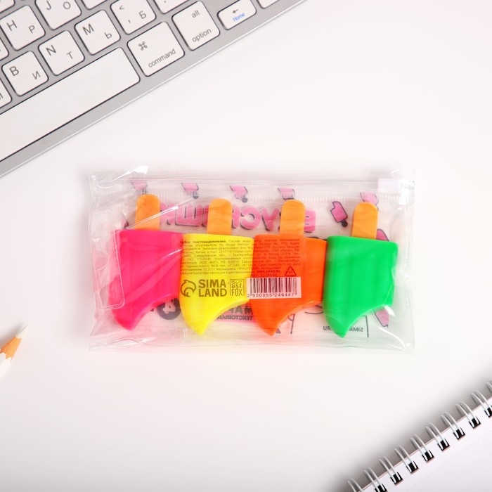 Набор текстовыделителей &laquo;Вкусняшки для настоящей няшки&raquo;, МИКС 4 штуки.