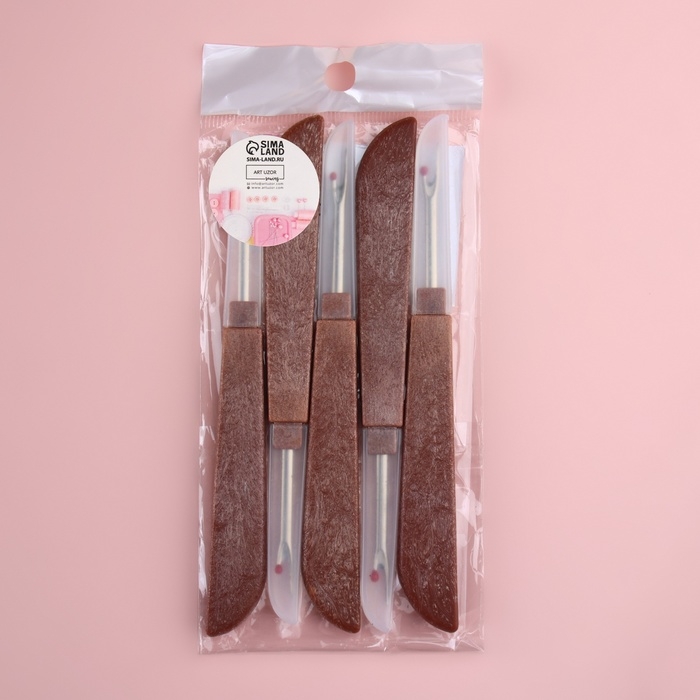 Вспарыватели с колпачками, 12,5 &times; 1,4 &times; 0,7 см, 5 шт, цвет коричневый