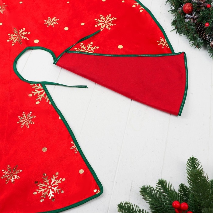 Полянка под ёлку Полянка под ёлку "Уютная сказка" снежинка, 74 см, красный