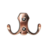 Крючок мебельный ТУНДРА TKD007, двухрожковый, медь Крючок мебельный ТУНДРА TKD007, двухрожковый, медь