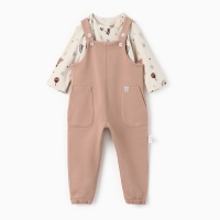 Набор  (боди и комбинезон) Крошка Я "Новогодние игрушки", рост 68-74 см