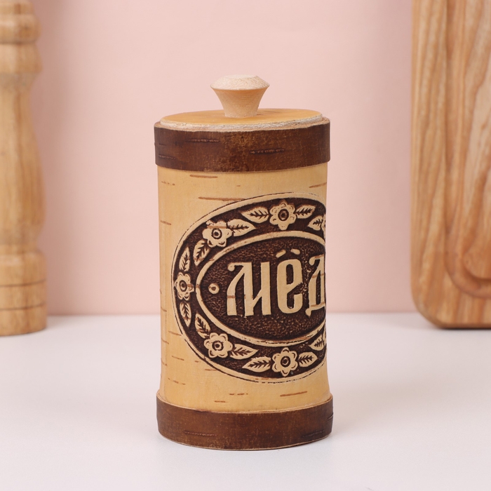 Туес «Мёд», 6×6×15 см, береста Туес «Мёд», 6×6×15 см, береста