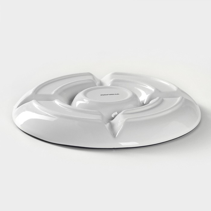 Менажница 5 ячеек Доляна &laquo;Лимон&raquo;, d=26 см, цвет белый