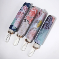 Зонт механический &laquo;Свежесть&raquo;, эпонж, 4 сложения, 8 спиц, R = 47/55 см, D = 110 см, цвет МИКС