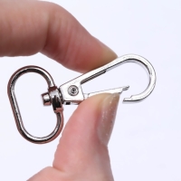 Карабин металлический, 46 &times; 25 мм / 20 &times; 3 мм, 5 шт, цвет серебряный