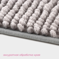 Коврики для ванной и туалета Доляна &laquo;Букли&raquo;, 2 шт, 40&times;50, 50&times;80 см, цвет серый