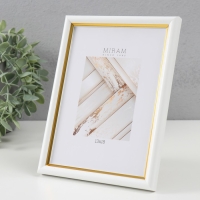 Фоторамка пластик "МИРАМ" 13х18 см, 636461-5, белый с золотом (пластиковый экран) Фоторамка пластик "МИРАМ" 13х18 см, 636461-5, белый с золотом (пластиковый экран)