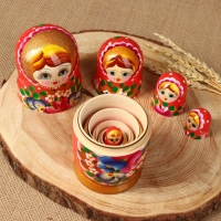 Матрёшка &laquo;Авдосья&raquo;, красное платье, 5 кукольная, 18 см