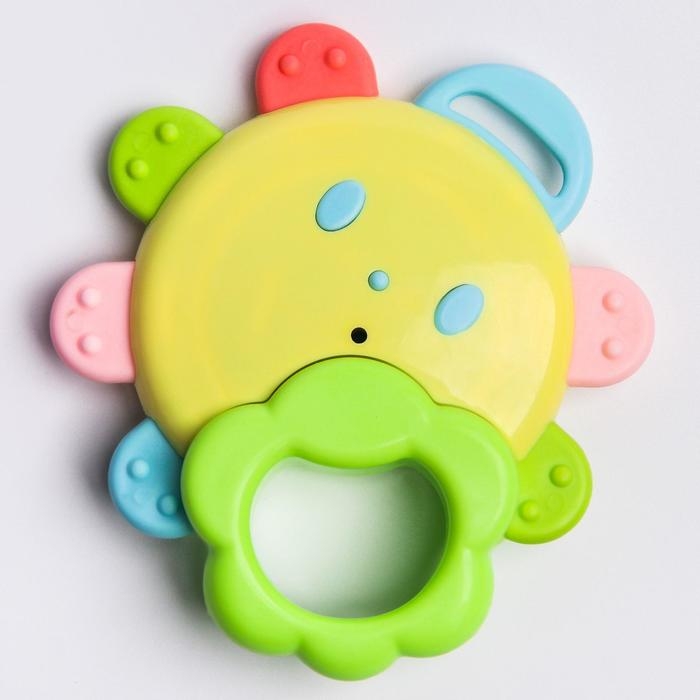 Погремушка &laquo;Солнышко с зеркалом&raquo;, с эластичными элементами, цвет МИКС, Крошка Я