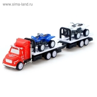 Грузовик инерционный &laquo;Перевозчик&raquo; с 2 квадроциклами, МИКС