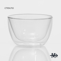Пиала стеклянная с двойными стенками Magistro &laquo;Дуо&raquo;, 400 мл, 13&times;13&times;8 см