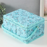 Шкатулка для рукоделия "Бабочки и цветочки на голубом" 19х26х14,5 см Шкатулка для рукоделия "Бабочки и цветочки на голубом" 19х26х14,5 см