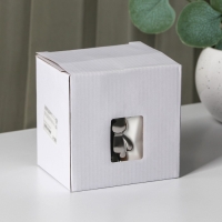 Кружка керамическая с ложкой &laquo;Стильный мишка&raquo;, 320 мл, цвет белый