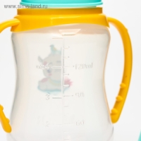 Бутылочка для кормления &laquo;ТРЕНД. Лама&raquo;, классическое горло, 150 мл., от 0 мес., приталенная, с ручками, цвет бирюзовый