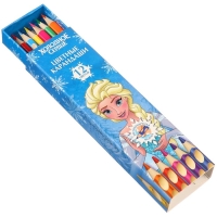 Цветные карандаши, 12 цветов, трехгранные, Холодное сердце Цветные карандаши, 12 цветов, трехгранные, Холодное сердце