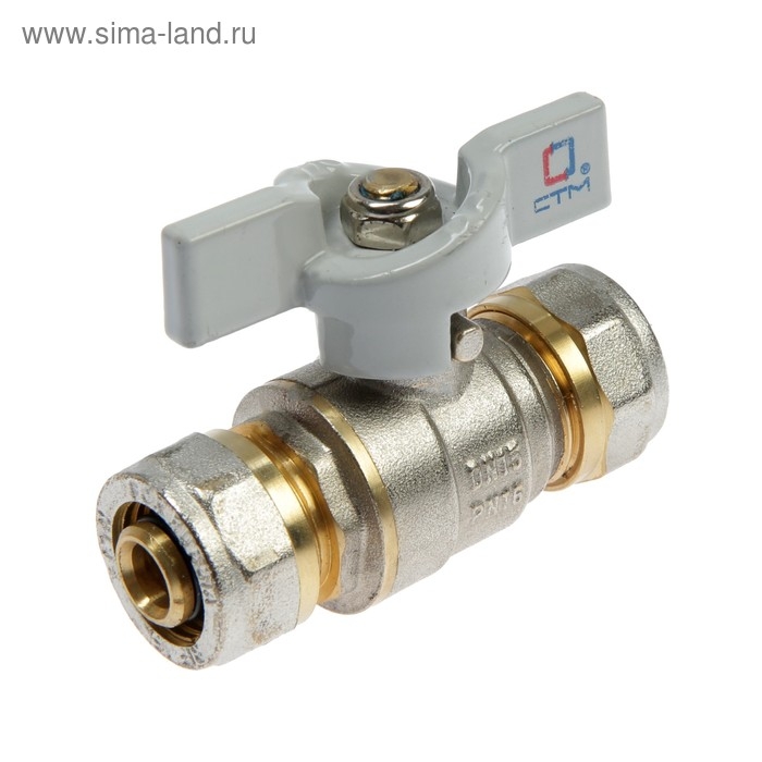 Кран шаровой Кран шаровой "СТМ" СТАНДАРТ, 16 х 16 мм, цанга/цанга, бабочка