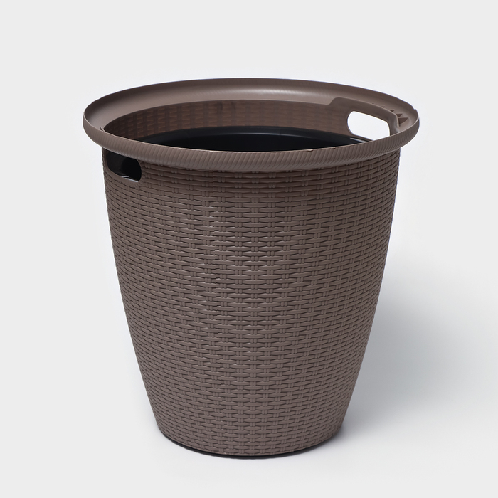 Кашпо для цветов со вставкой Rattan, 50 л (27 л), цвет МИКС Кашпо для цветов со вставкой Rattan, 50 л (27 л), цвет МИКС