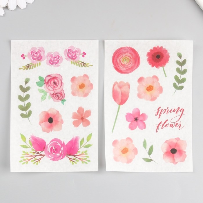 Наклейка бумага Наклейка бумага "Ароматные цветы" набор 6 листов 18,6х10 см