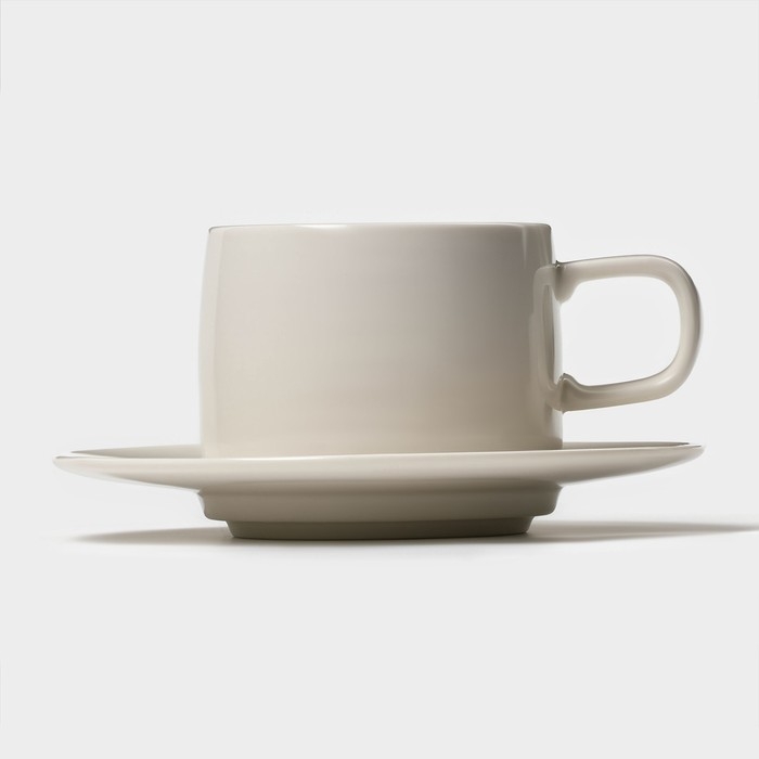 Набор керамический кофейный Magistro Whitewarm, 4 предмета: чашка 250 мл, блюдце d=15,5 см Набор керамический кофейный Magistro Whitewarm, 4 предмета: чашка 250 мл, блюдце d=15,5 см