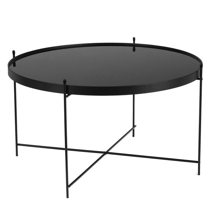 Кофейный столик " Уран" YS-8483-40, черный, стекло 70х40 см