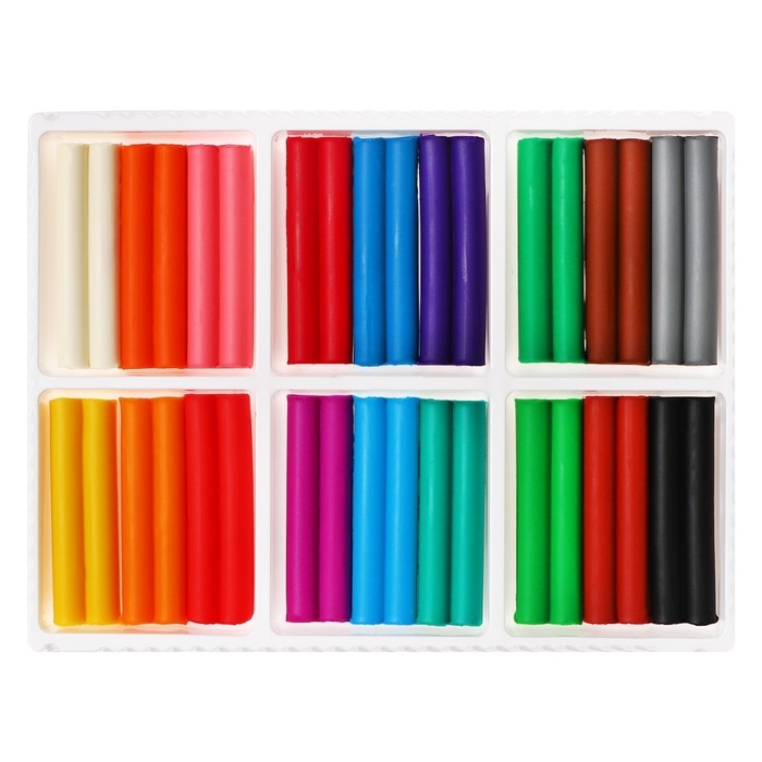 Пластилин мягкий (восковой), 18 цветов, 270 г, Пластилин мягкий (восковой), 18 цветов, 270 г, "Фантазия", со стеком, микс