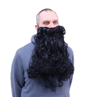 Борода, черная, 110 гр, длина 50 см