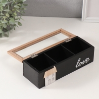 Шкатулка дерево с делениями "Домик" чёрная 23,7х9,5х7,5 см Шкатулка дерево с делениями "Домик" чёрная 23,7х9,5х7,5 см