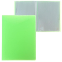 Папка с 10 вкладышами А4, 500 мкм, Calligrata, неон, салатовая Папка с 10 вкладышами А4, 500 мкм, Calligrata, неон, салатовая