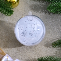 Ёлочное украшение под раскраску &laquo;Пингвин&raquo; размер: 8 см; 2 шт., кисть