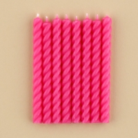 Свечи для торта, розовые, 16 шт., 6,5 х 0,5 см Свечи для торта, розовые, 16 шт., 6,5 х 0,5 см