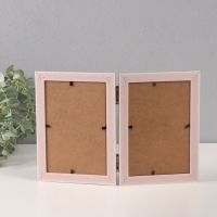 Фоторамка пластик на 2 фото 10х15 см "Золотой вьюнок на белом"