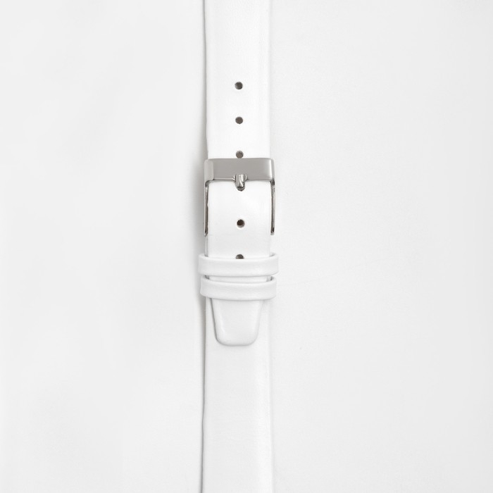 Ремешок для часов, 16 мм, запряжник 75 мм, горт 115 мм, натуральная кожа, белый