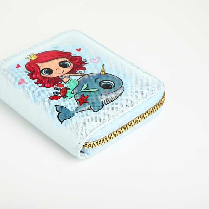 Кошелёк на молнии, цвет голубой Кошелёк на молнии, цвет голубой