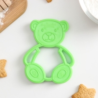Форма для печенья «Мишка», вырубка, штамп, цвет зелёный Форма для печенья «Мишка», вырубка, штамп, цвет зелёный