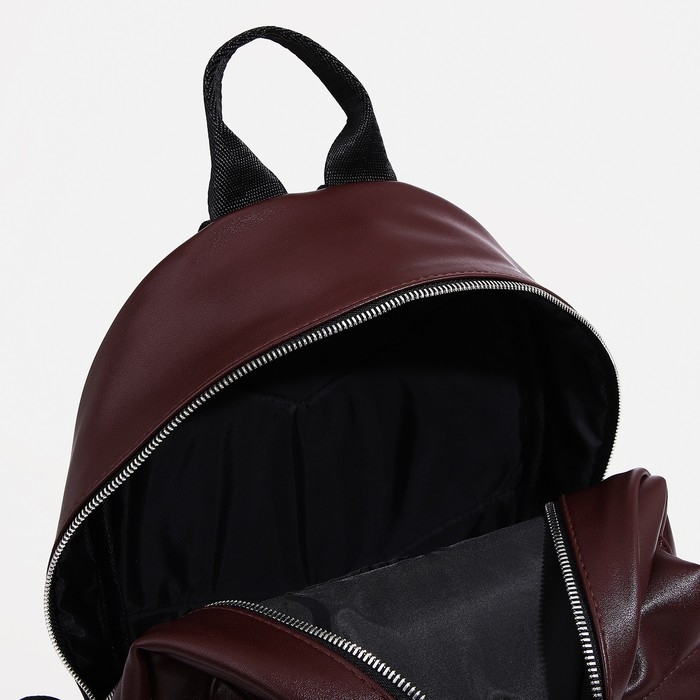 Рюкзак на молнии, &laquo;Медведково&raquo;, наружный карман, цвет коричневый