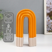 Подсвечник керамика на 1 свечу "Скара" песочно-оранжевый 10,3х6,2х18 см Подсвечник керамика на 1 свечу "Скара" песочно-оранжевый 10,3х6,2х18 см