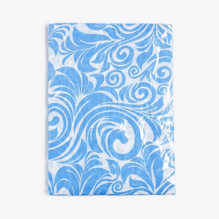 Простыня 1,5 сп Экономь и Я 150*215&plusmn;3 "Танец ветра" цв.голубой,100 гр/м2,100%хлопок,бязь