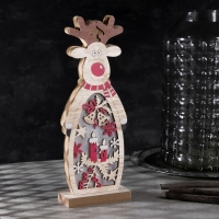 Светодиодная фигура &laquo;Олень&raquo; 11 &times; 30 &times; 5 см, дерево, батарейки АААх2 (не в комплекте), свечение тёплое белое