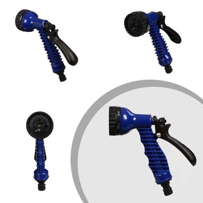 Шланг поливочный растягивающийся от 5 до 15 м, латекс, быстросъёмный, с поливочным пистолетом и штуцером, Greengo Шланг поливочный растягивающийся от 5 до 15 м, латекс, быстросъёмный, с поливочным пистолетом и штуцером, Greengo