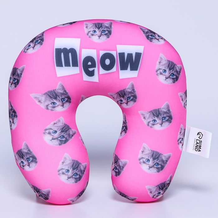 Подушка детская для путешествий антистресс &laquo;Котик meow&raquo;