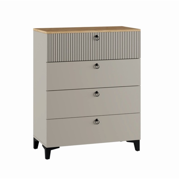 Комод с 4 ящиками Ника, 800х410х916, Кашемир/Дуб/Бежевый МДФ