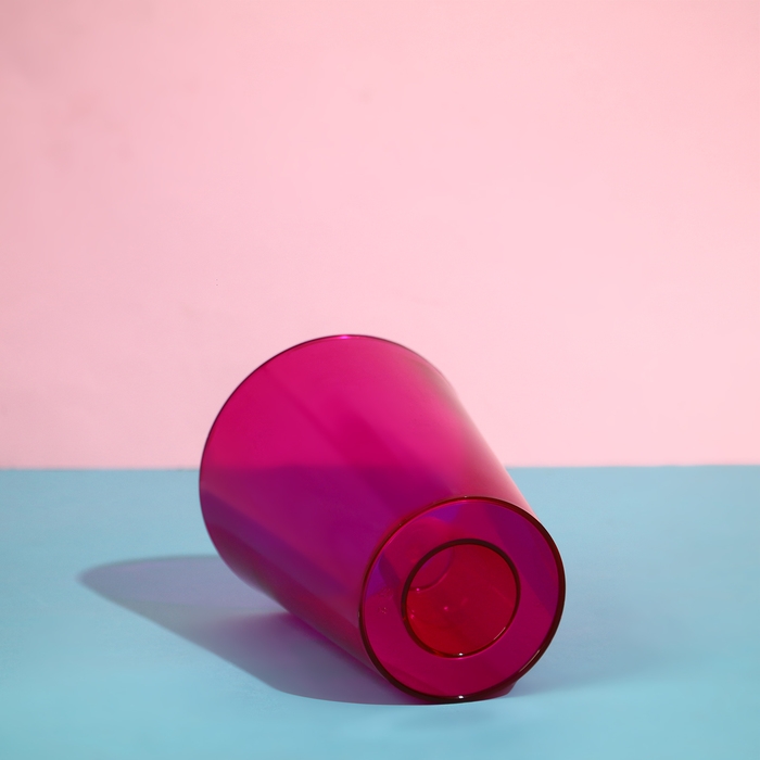 Горшок для орхидей, 1,2 л, 12,5 &times; 16,6 см, пластик, прозрачно-малиновый