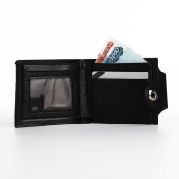 Портмоне мужское на магните, отдел для купюр, карт, монет, цвет чёрный Портмоне мужское на магните, отдел для купюр, карт, монет, цвет чёрный