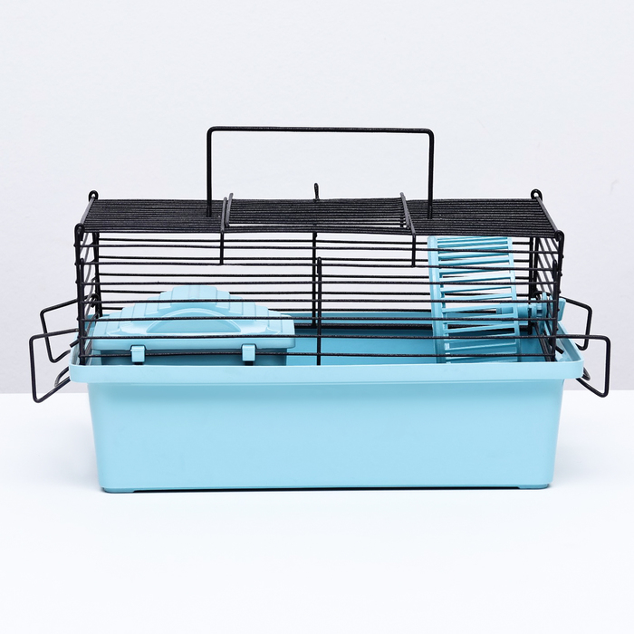 Клетка-мини для грызунов "Пижон" №1, укомплектованная, 27 х 15 х 13 см, бирюзовая