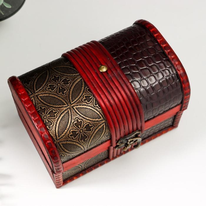 Шкатулка дерево состаренная "Питон и медальон" сундучок МИКС 11х16х10,5 см