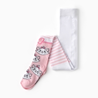 Колготки детские «Мари», Коты аристократы, рост 98-104 см, цвет белый/розовый Колготки детские «Мари», Коты аристократы, рост 98-104 см, цвет белый/розовый